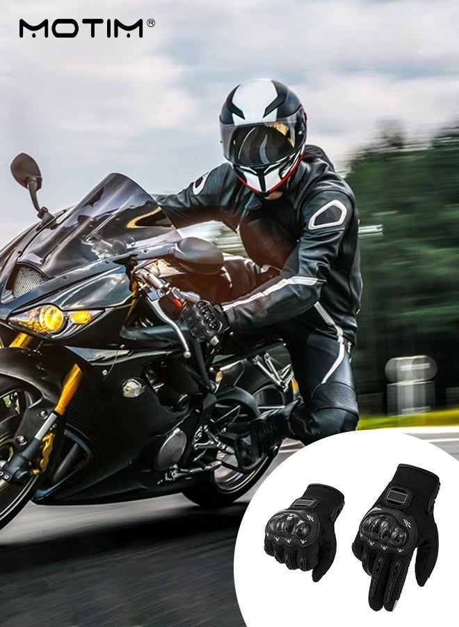 Motim Touch Screen Motorcycle Full Finger Gloves, Racing Gloves with Non Slip Rubber, Wear-Resistant, Good Grip Hard Knuckle Motorbike Protection Gloves - Image 1